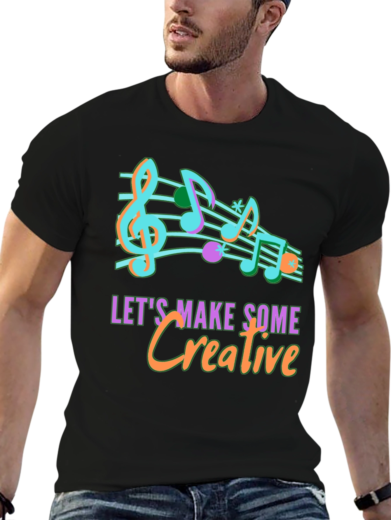 Creative Music Notes Graphic T-Shirt