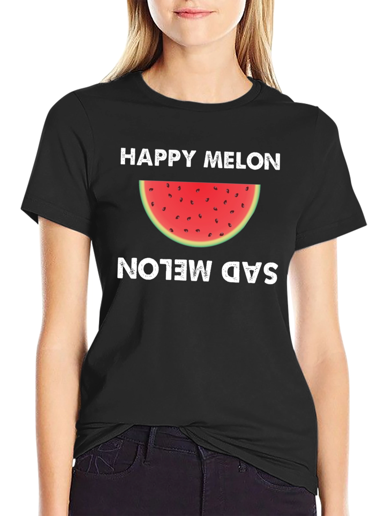 Happy Melon T-Shirt Funny Fruit Graphic Tee