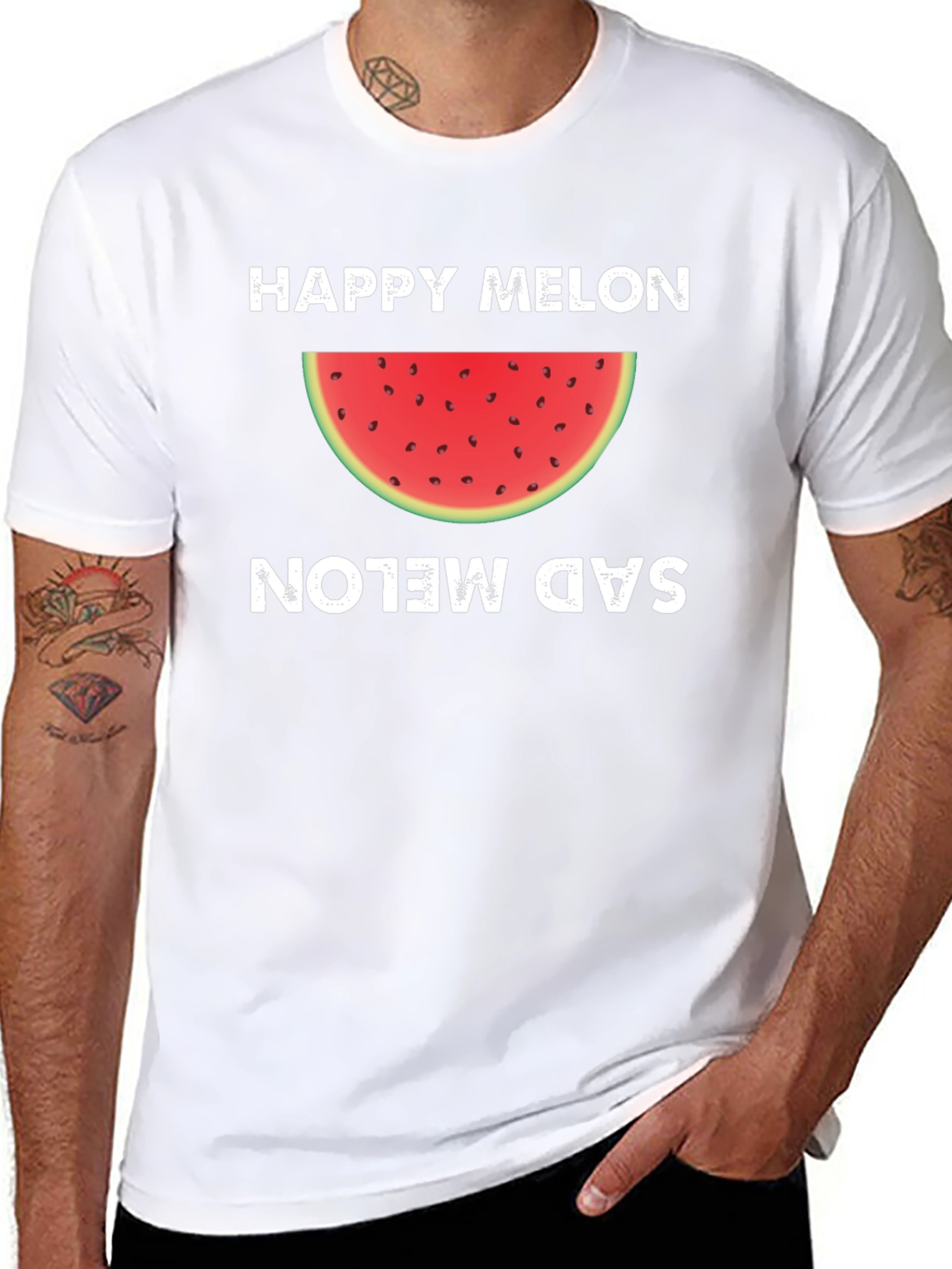 Happy Melon T-Shirt Funny Fruit Graphic Tee