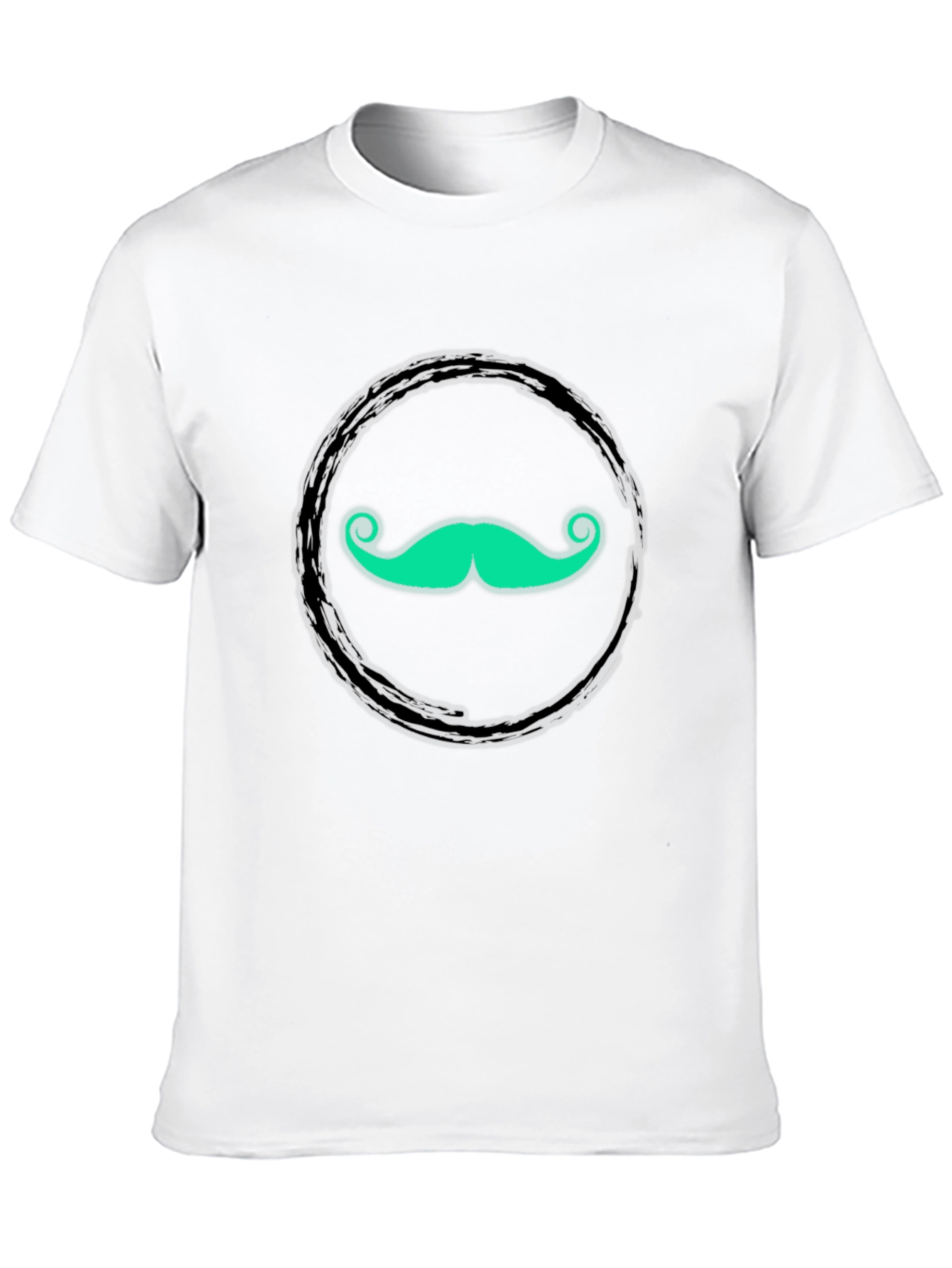Funky Mustache Graphic Tee - Black Cotton T-Shirt