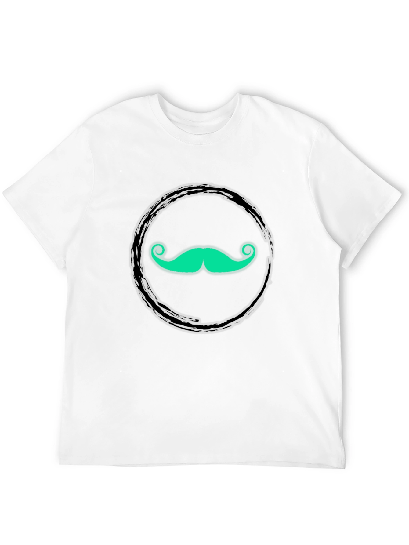 Funky Mustache Graphic Tee - Black Cotton T-Shirt