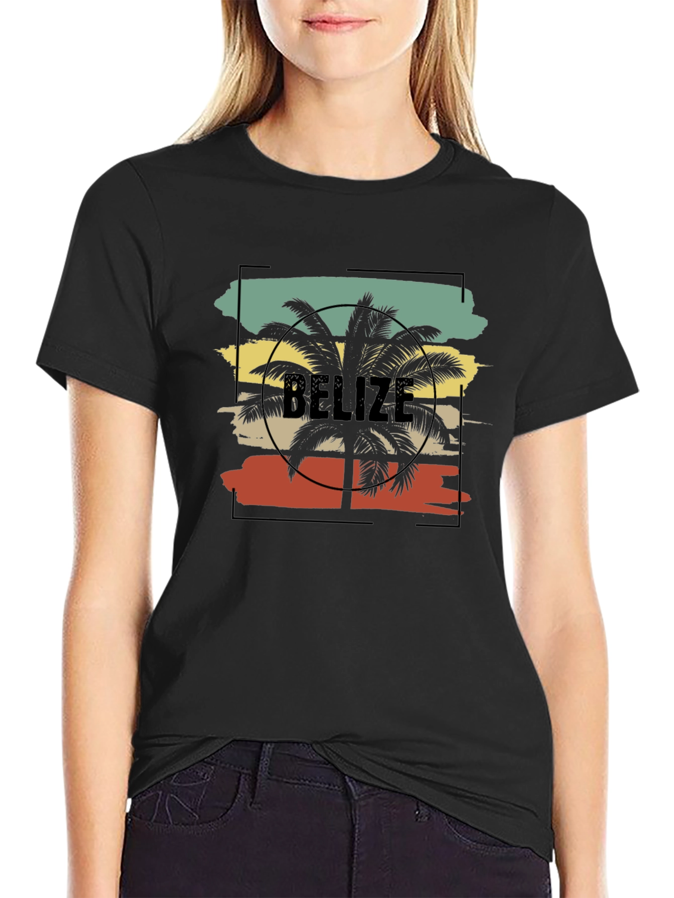 Belize Palm Graphic Tee - Retro Vacation Vibes