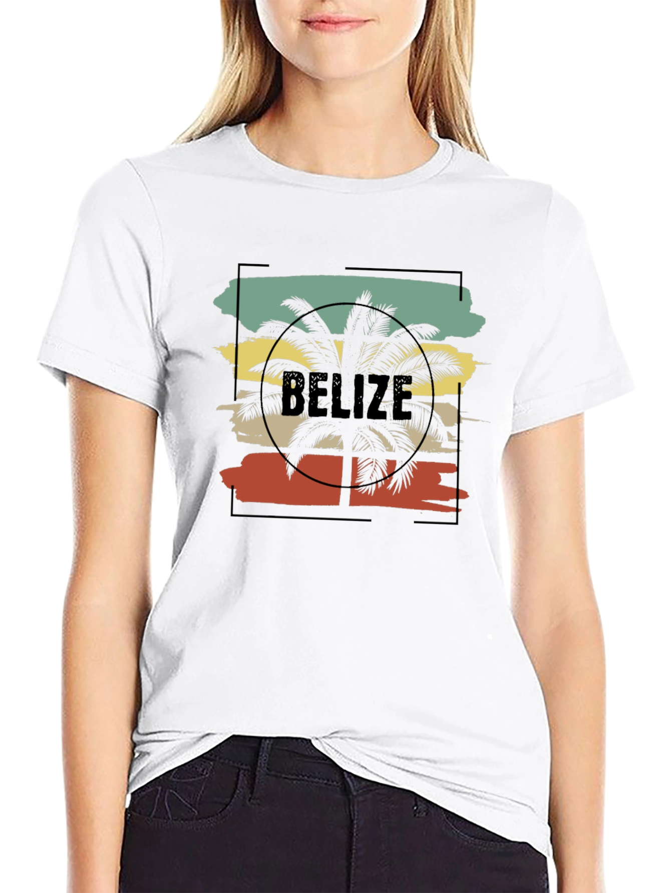 Belize Palm Graphic Tee - Retro Vacation Vibes