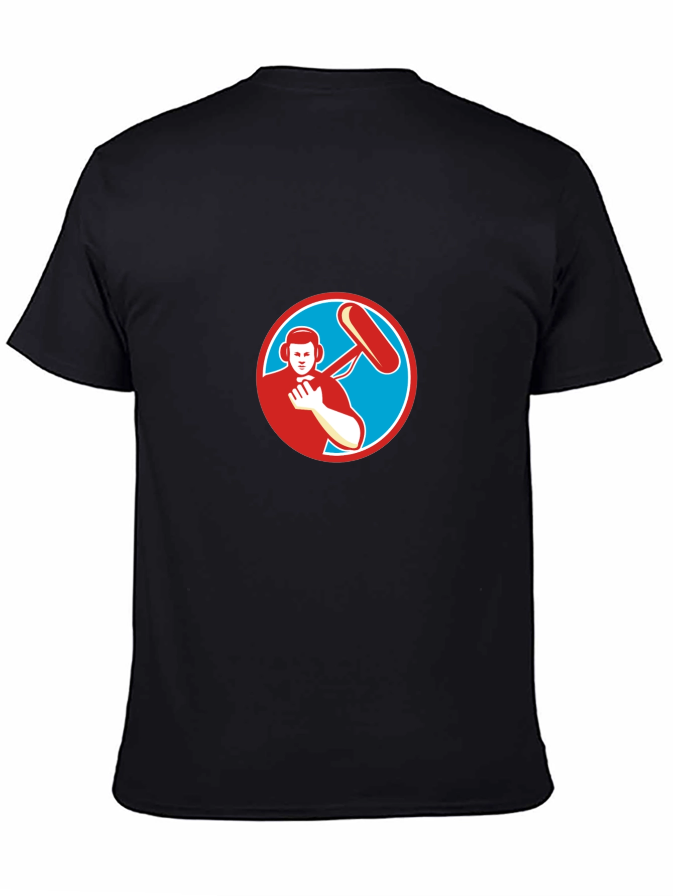 Black T-Shirt with Soundman Circle Graphic