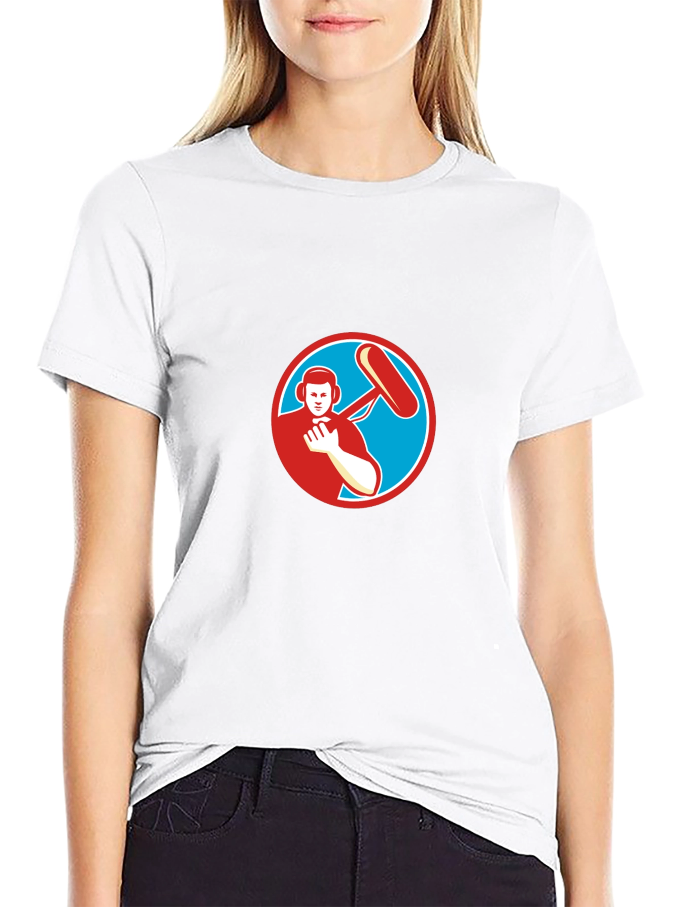 Black T-Shirt with Soundman Circle Graphic