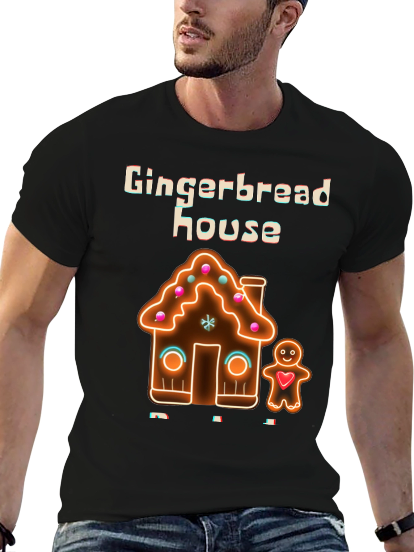 Gingerbread House Graphic Tee - Holiday Fun