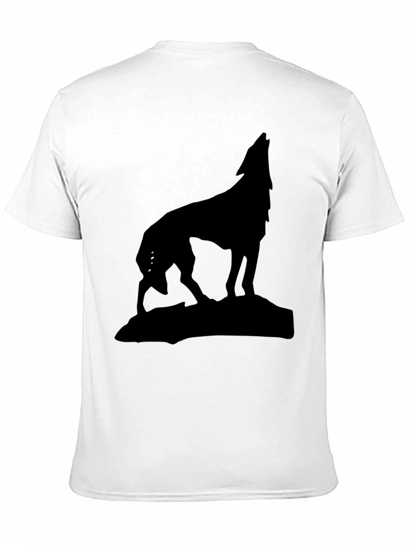 Wolf Howling Silhouette Black T-Shirt