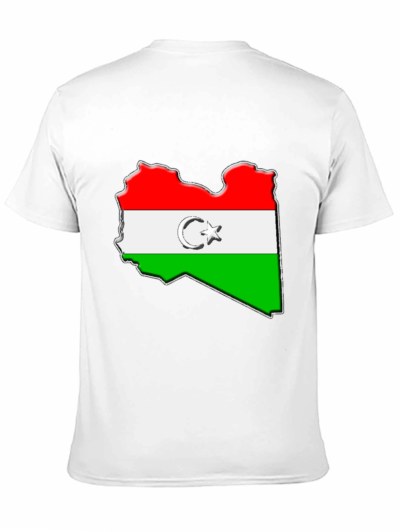 Libya Flag Map Graphic Tee - Black