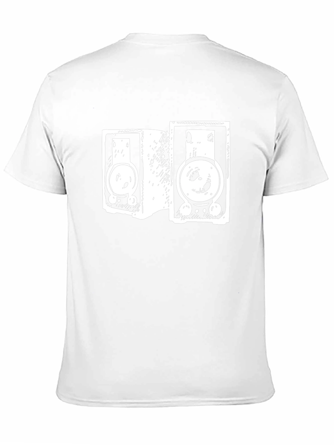 Retro Speaker Graphic Tee - Black Cotton T-Shirt