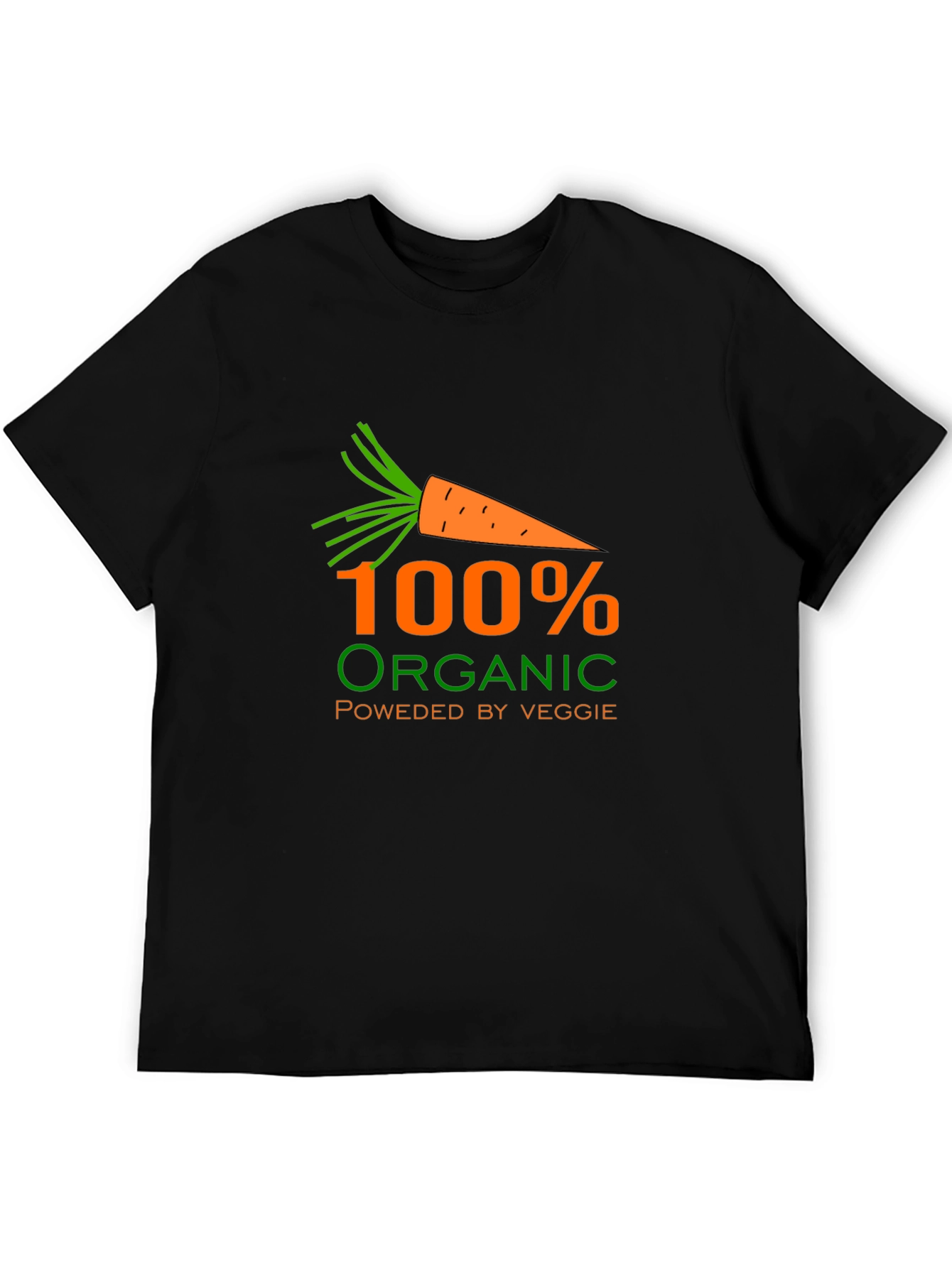 Organic Veggie T-Shirt - Black Comfort Fit