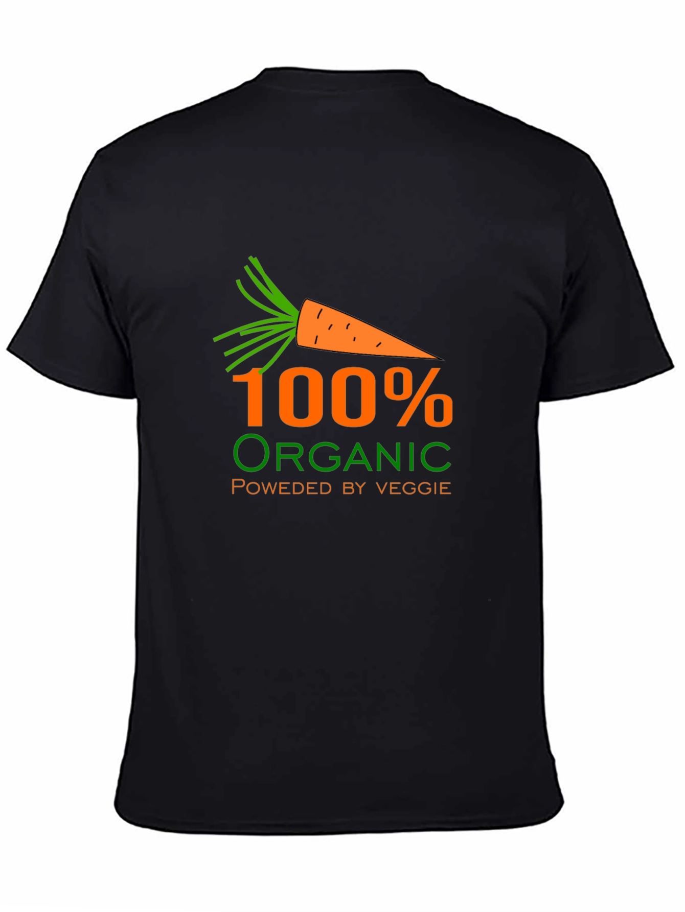 Organic Veggie T-Shirt - Black Comfort Fit