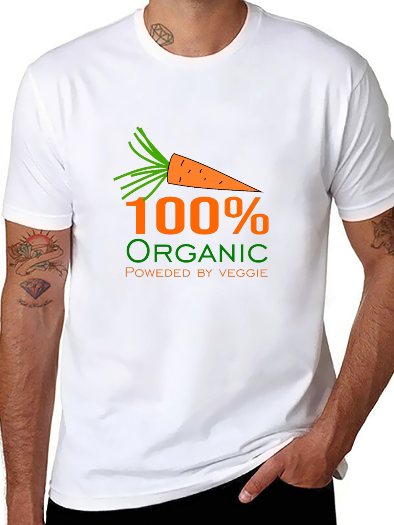 Organic Veggie T-Shirt - Black Comfort Fit