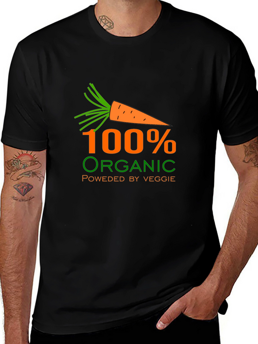 Organic Veggie T-Shirt - Black Comfort Fit