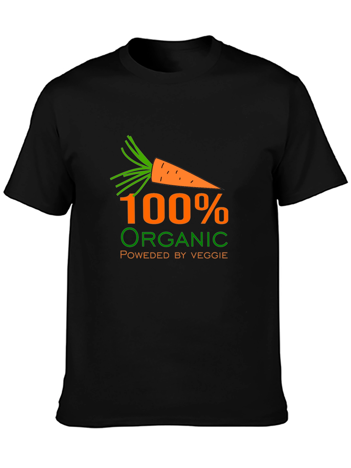 Organic Veggie T-Shirt - Black Comfort Fit