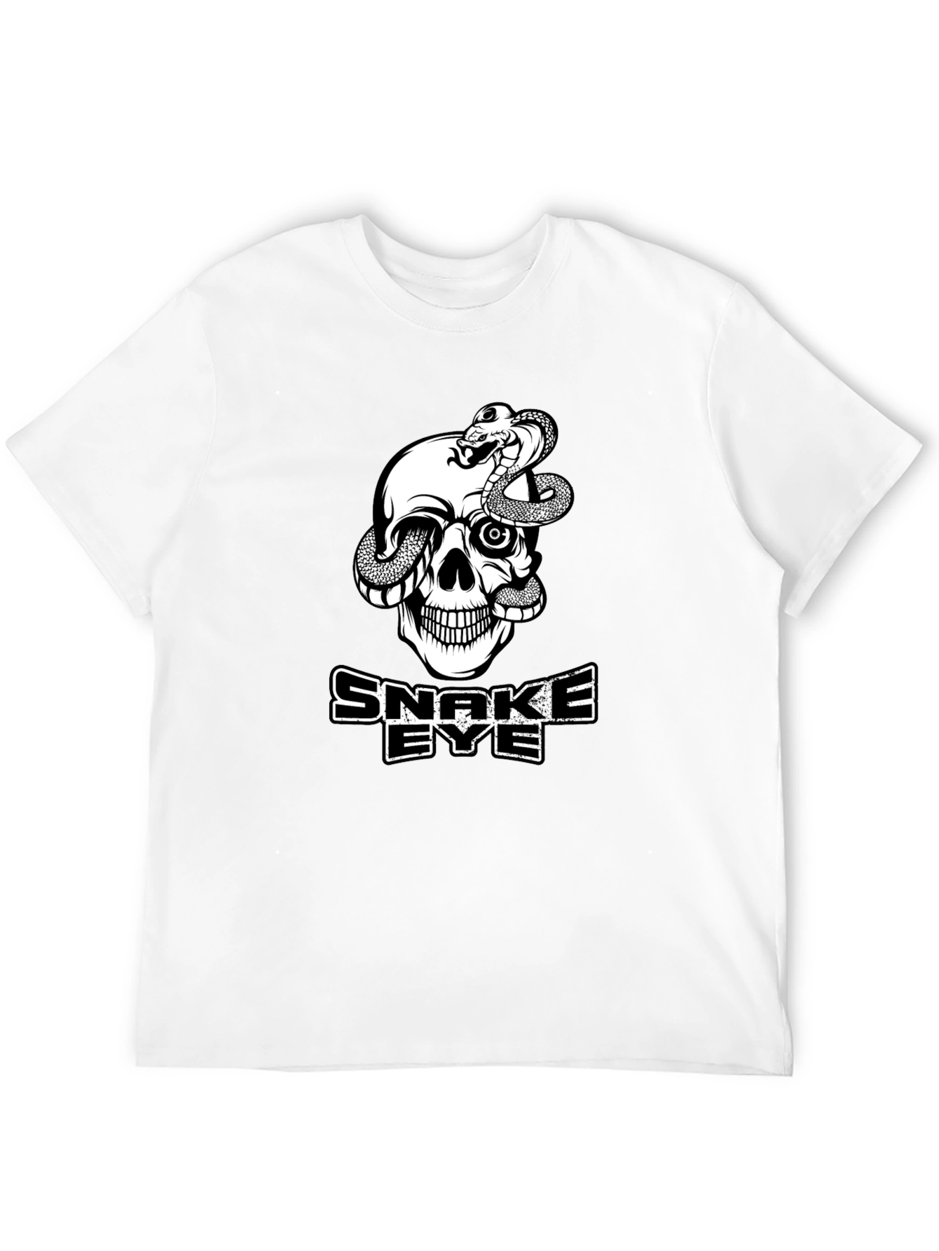 Snake Eye Skull Graphic T-Shirt - Cool Black Tee