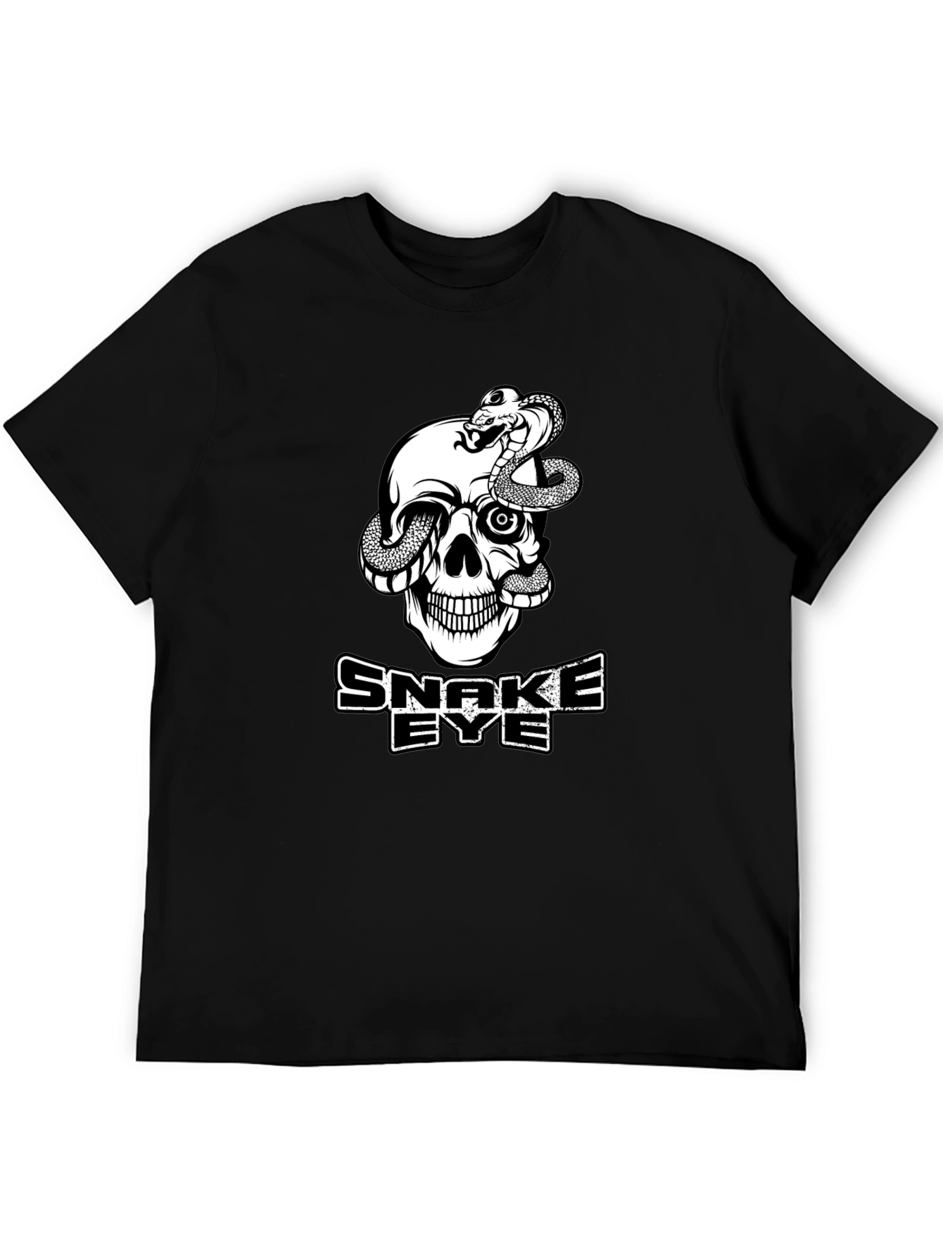 Snake Eye Skull Graphic T-Shirt - Cool Black Tee