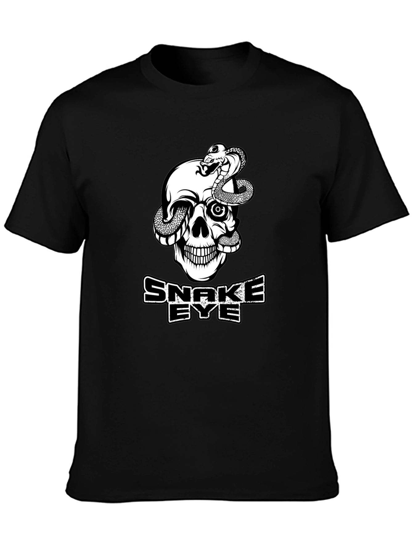 Snake Eye Skull Graphic T-Shirt - Cool Black Tee