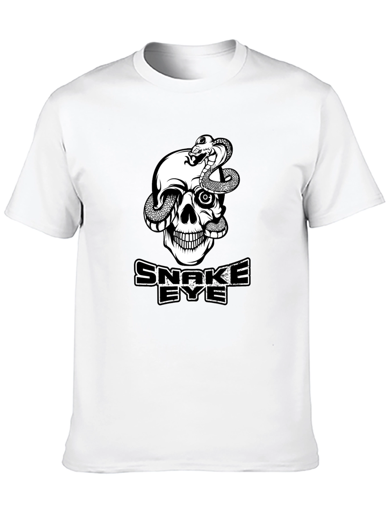 Snake Eye Skull Graphic T-Shirt - Cool Black Tee
