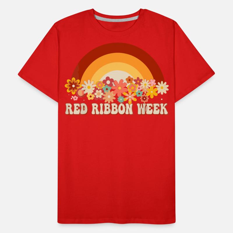 We Wear Red For Red Ribbon Week Awareness Rainbow