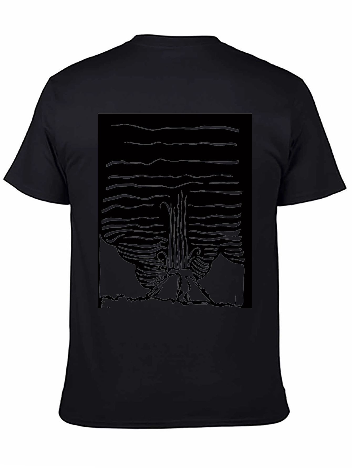Abstract Tree Graphic Tee - Black Cotton