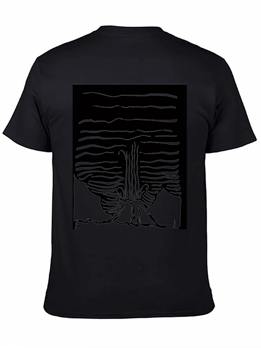 Abstract Tree Graphic Tee - Black Cotton