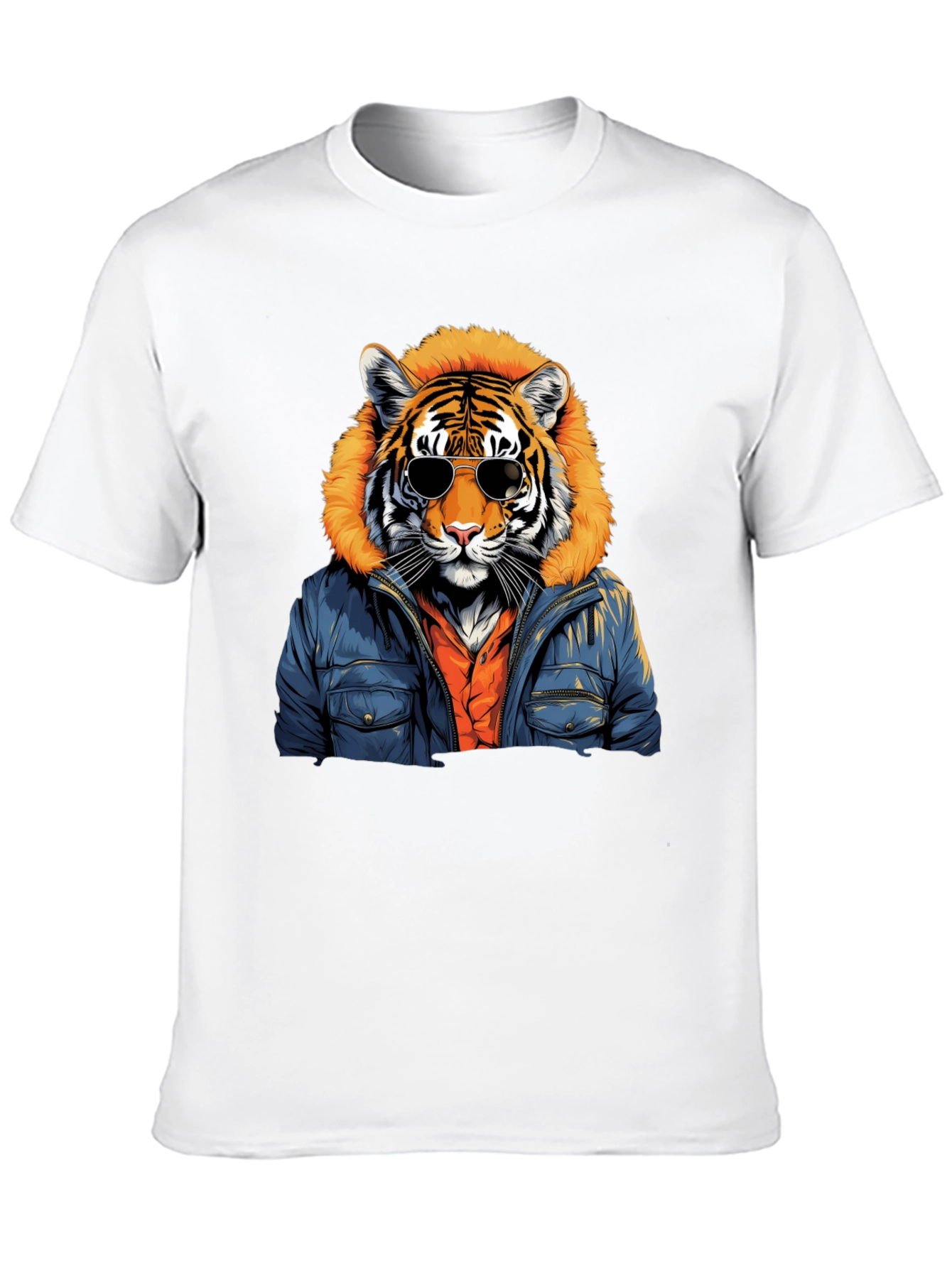 Cool Tiger Graphic Tee - Black Cotton T-Shirt