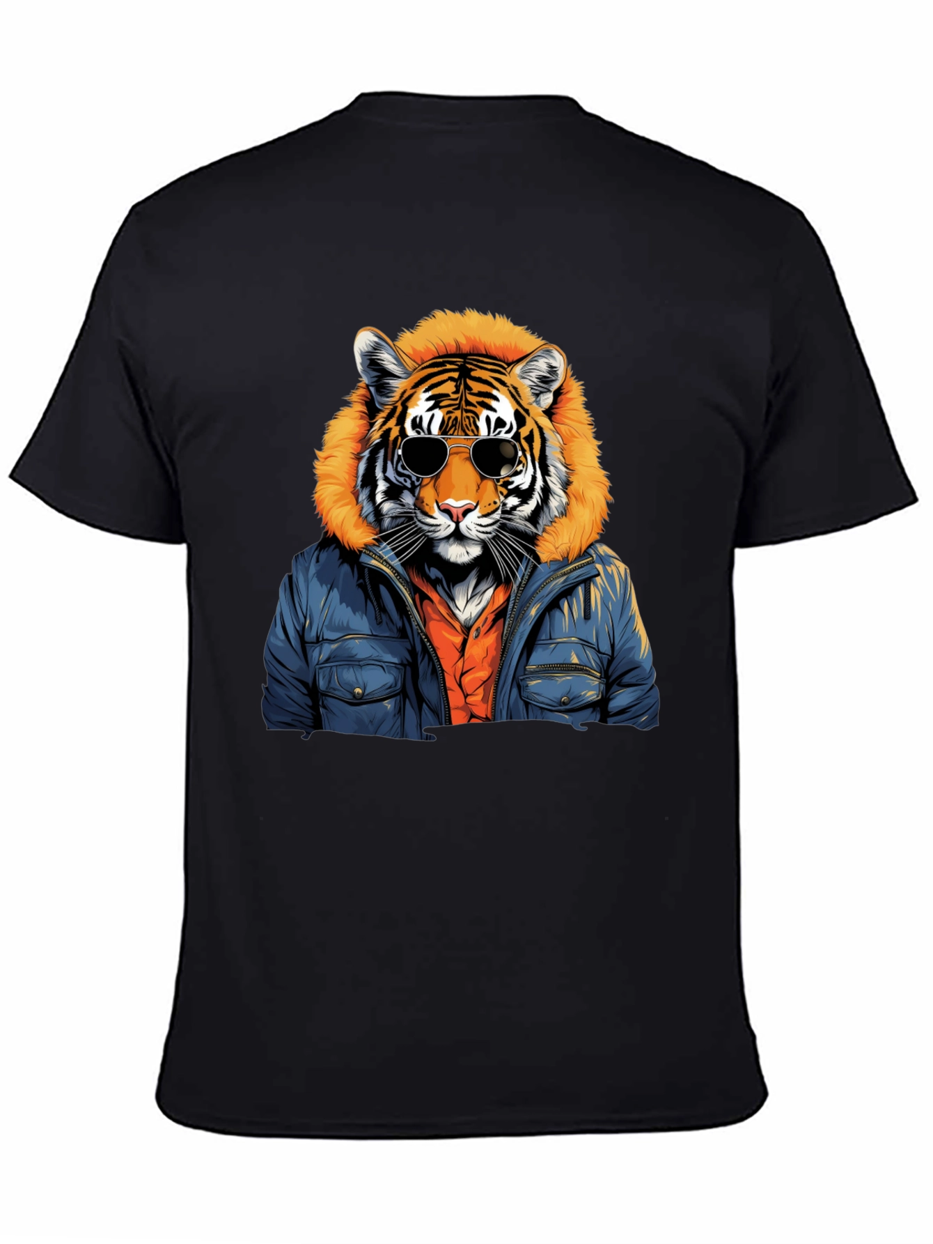 Cool Tiger Graphic Tee - Black Cotton T-Shirt