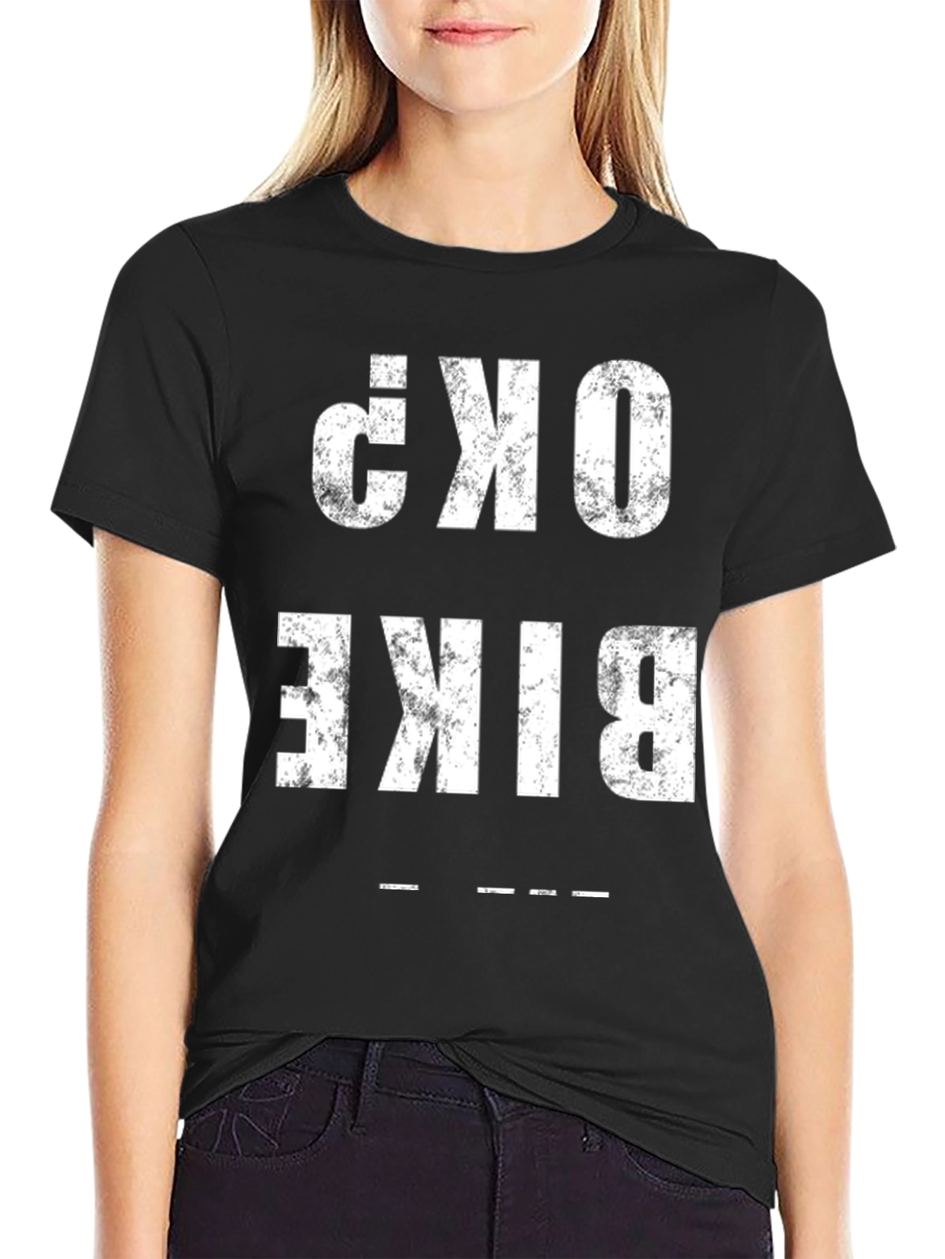 Bike OK? Graphic Tee - Black Cotton T-Shirt