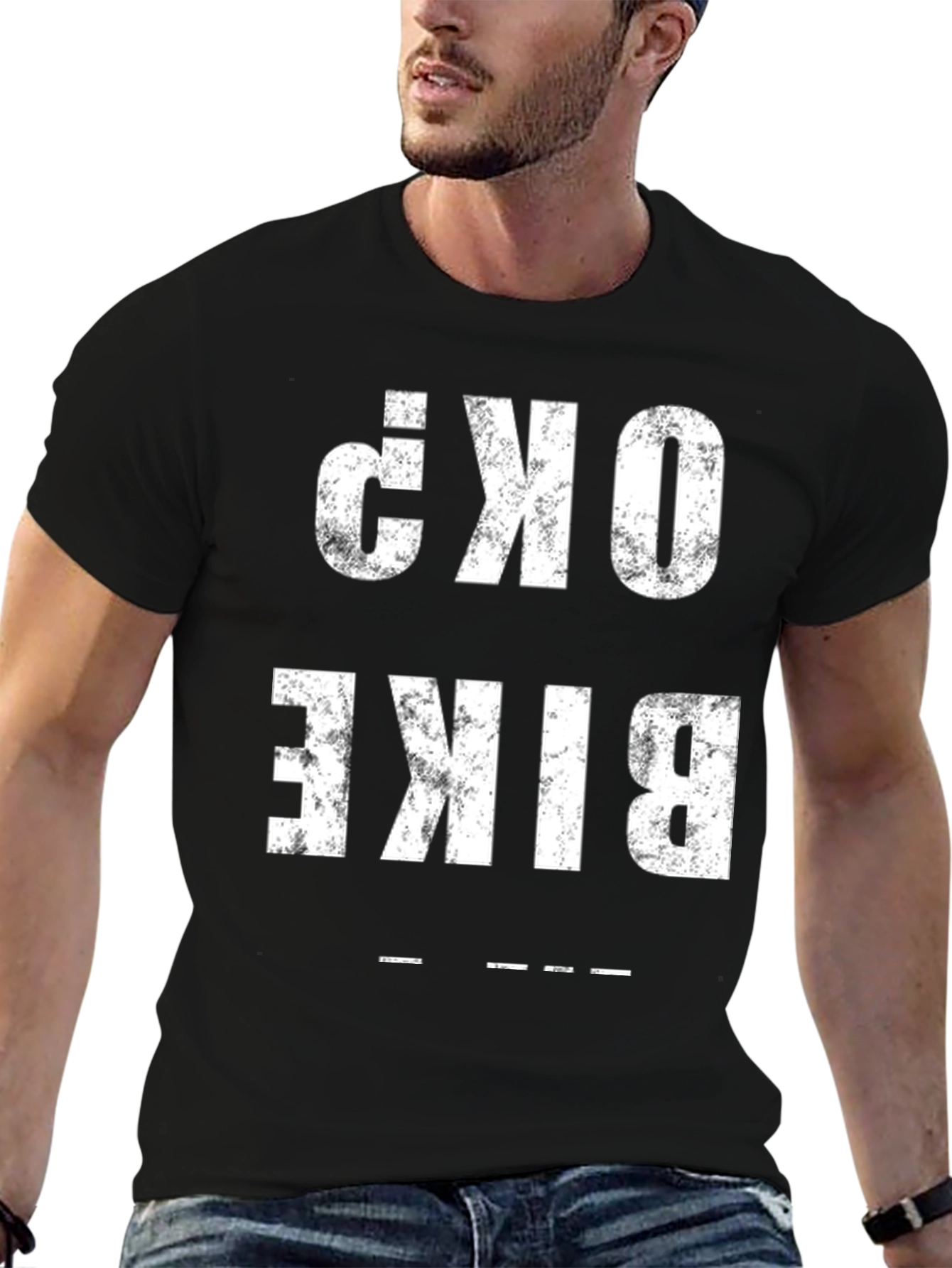 Bike OK? Graphic Tee - Black Cotton T-Shirt