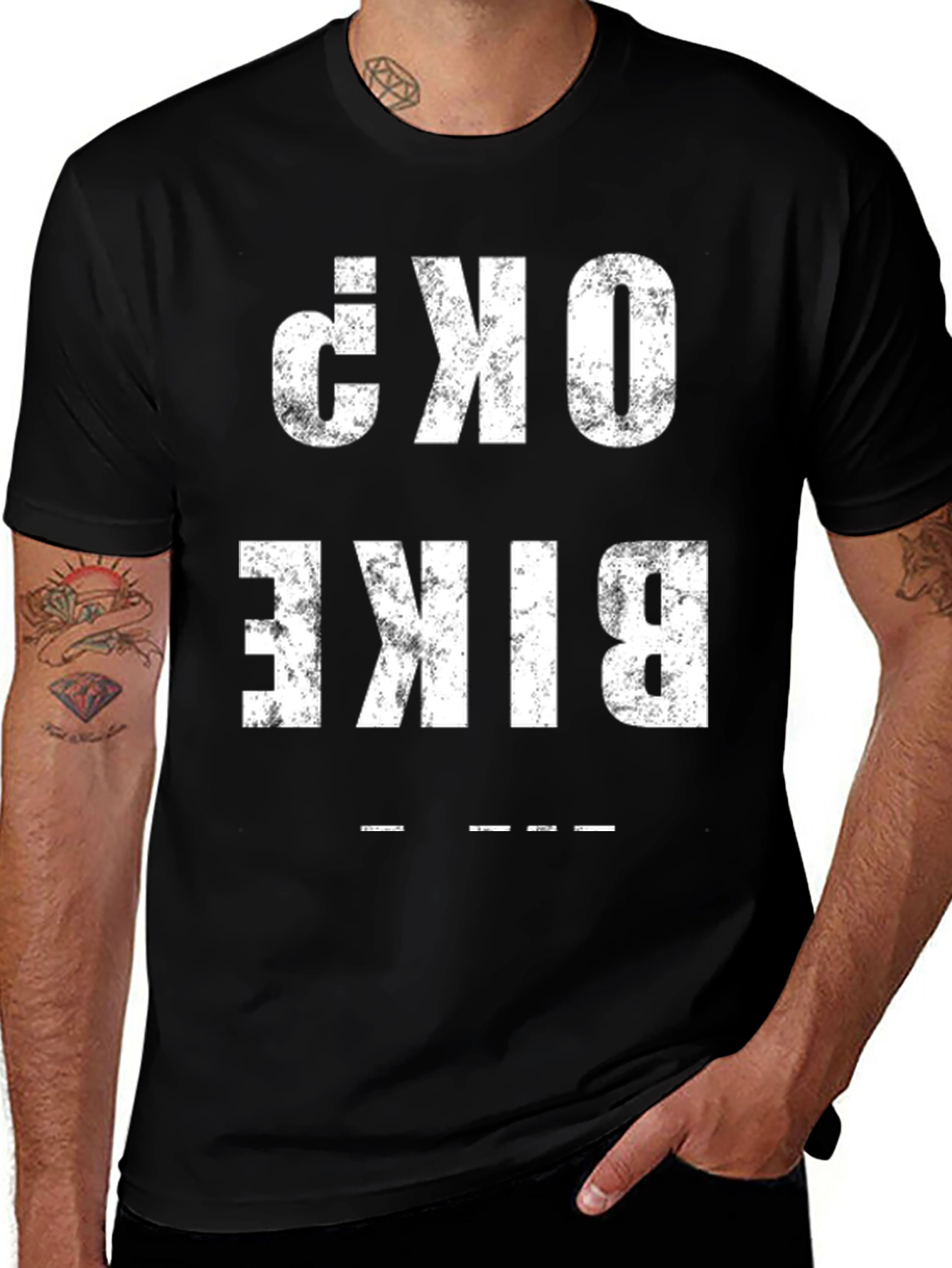 Bike OK? Graphic Tee - Black Cotton T-Shirt