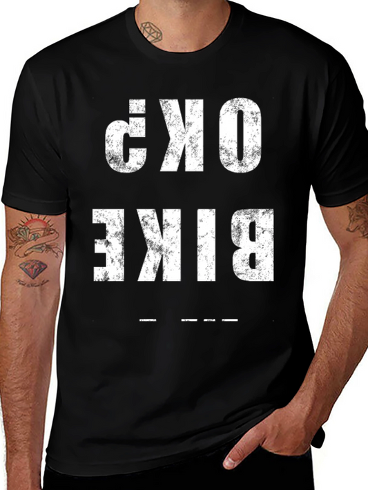 Bike OK? Graphic Tee - Black Cotton T-Shirt