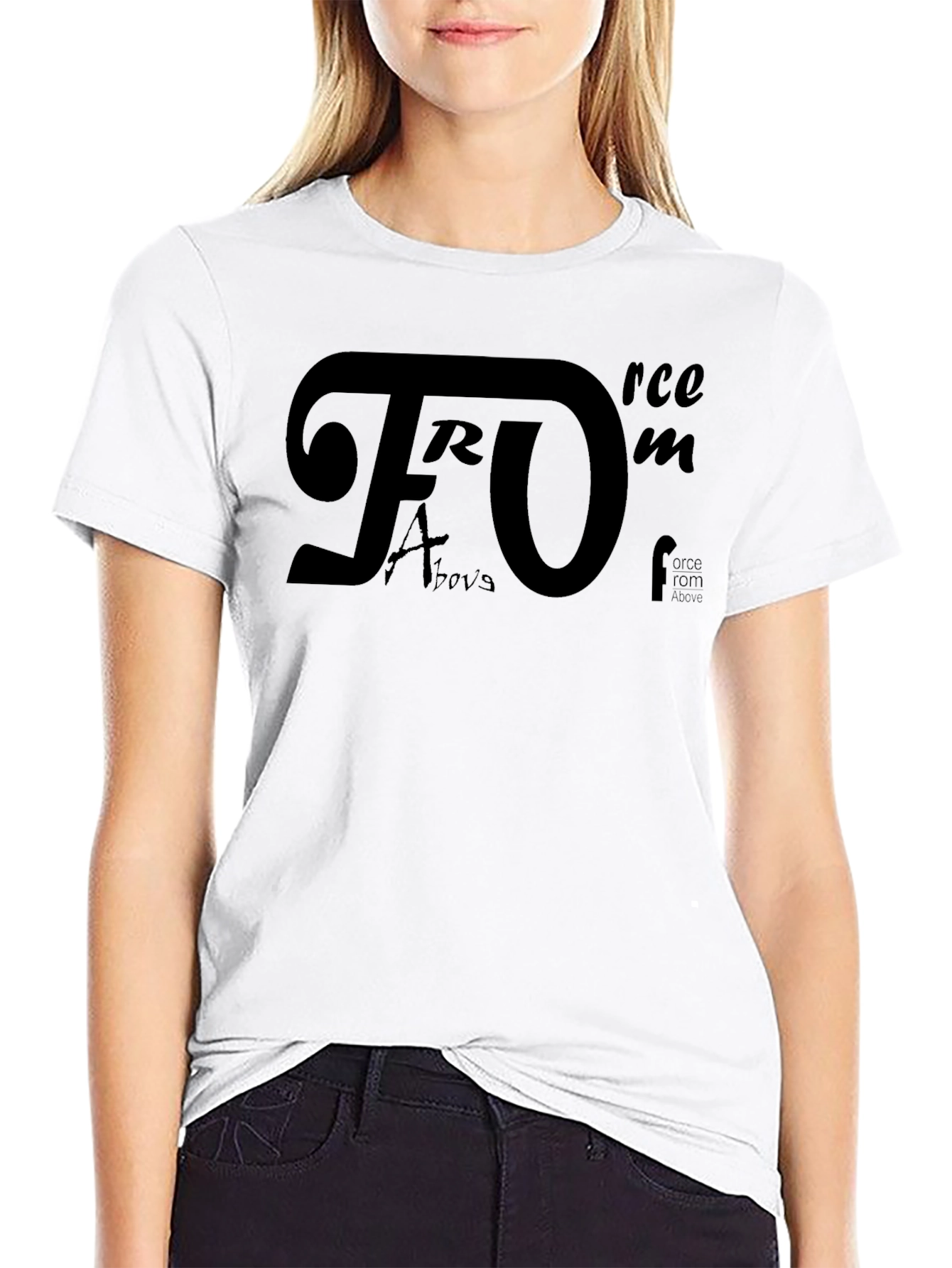 Force From Above Mens Black T-Shirt