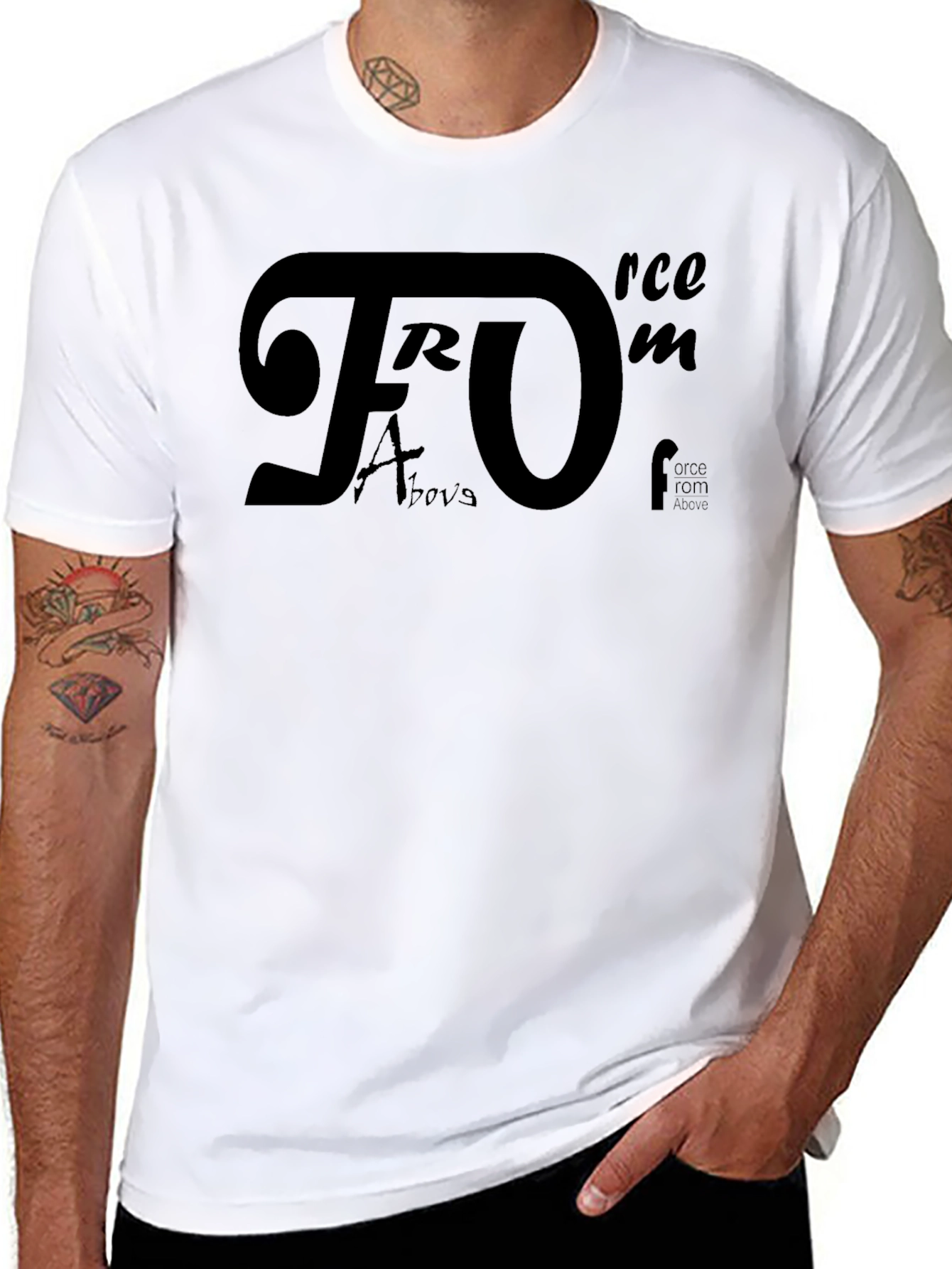 Force From Above Mens Black T-Shirt