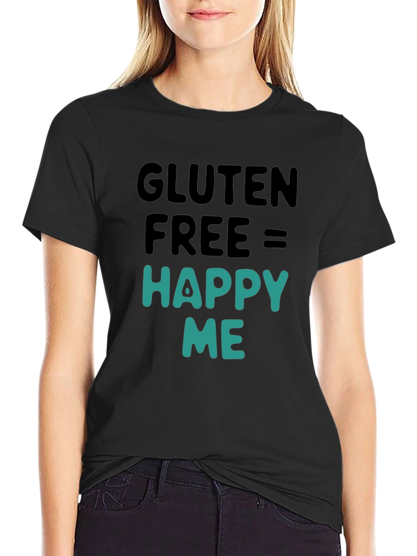 Gluten Free Happy Me Black Graphic Tee