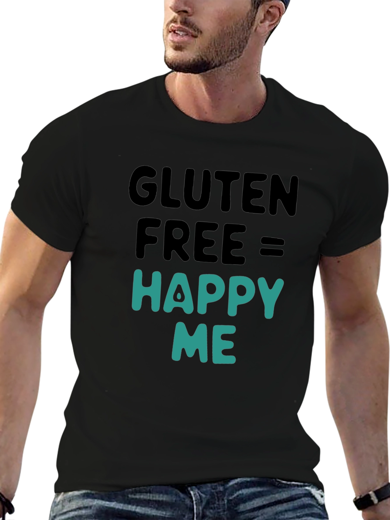 Gluten Free Happy Me Black Graphic Tee