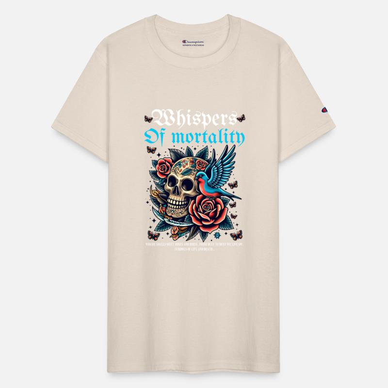 Whispers of mortality where skulls meet roses and