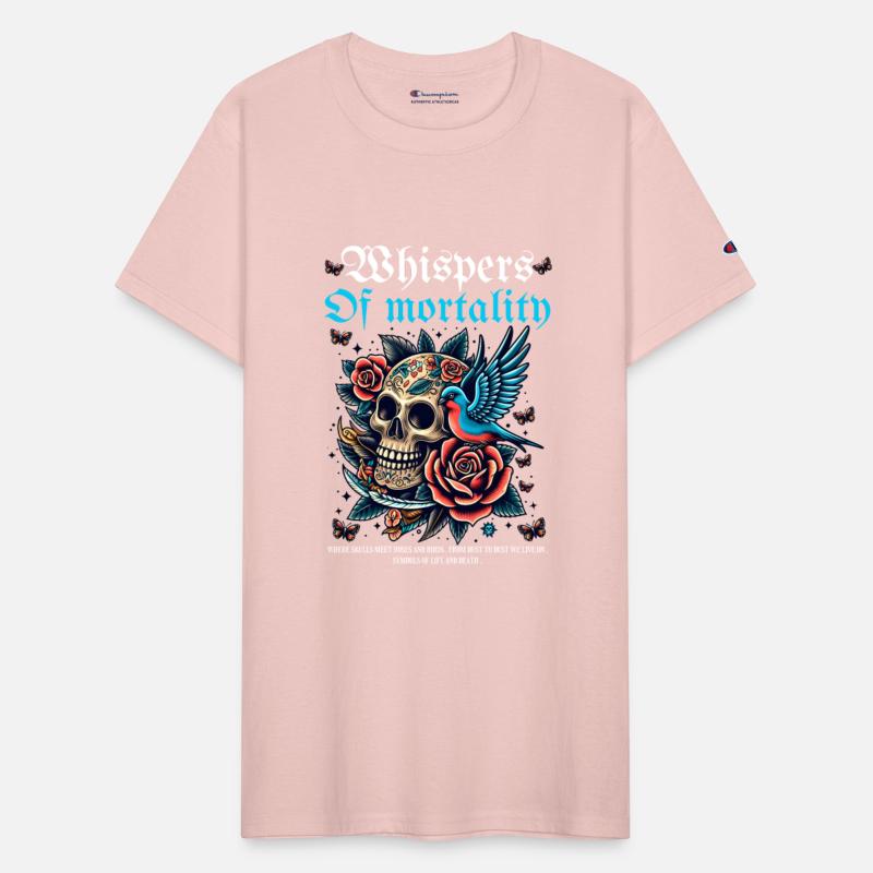 Whispers of mortality where skulls meet roses and