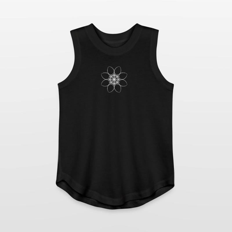 White Beautiful Flower Tribal Lines Tattoo Design