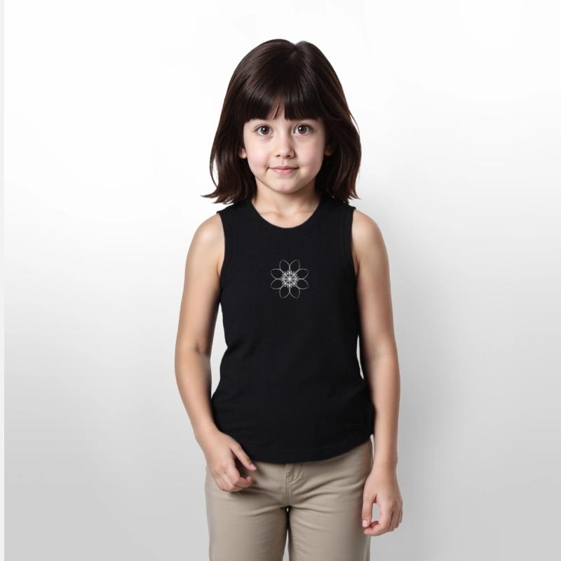 White Beautiful Flower Tribal Lines Tattoo Design