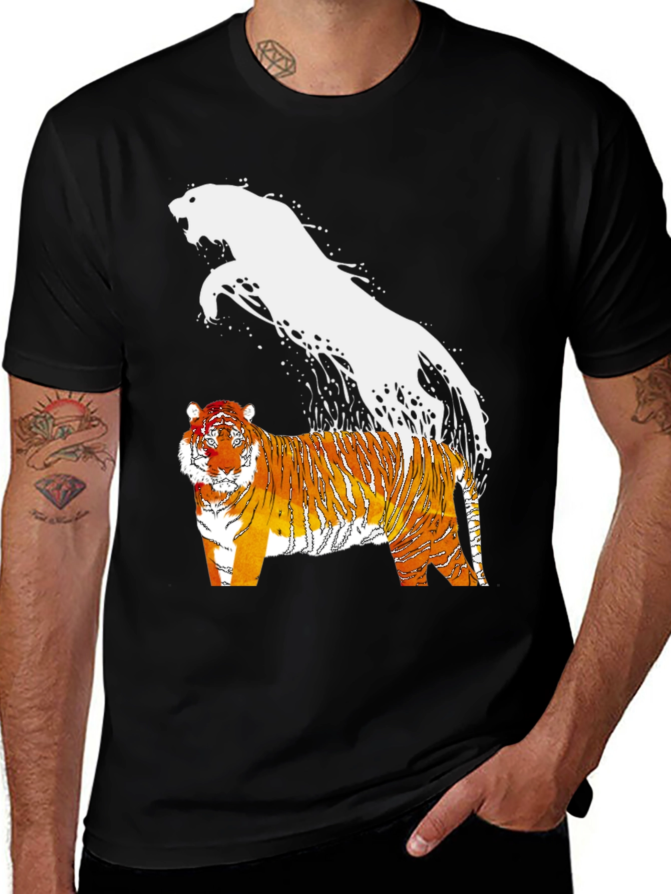 Tiger Spirit Graphic Tee - Black