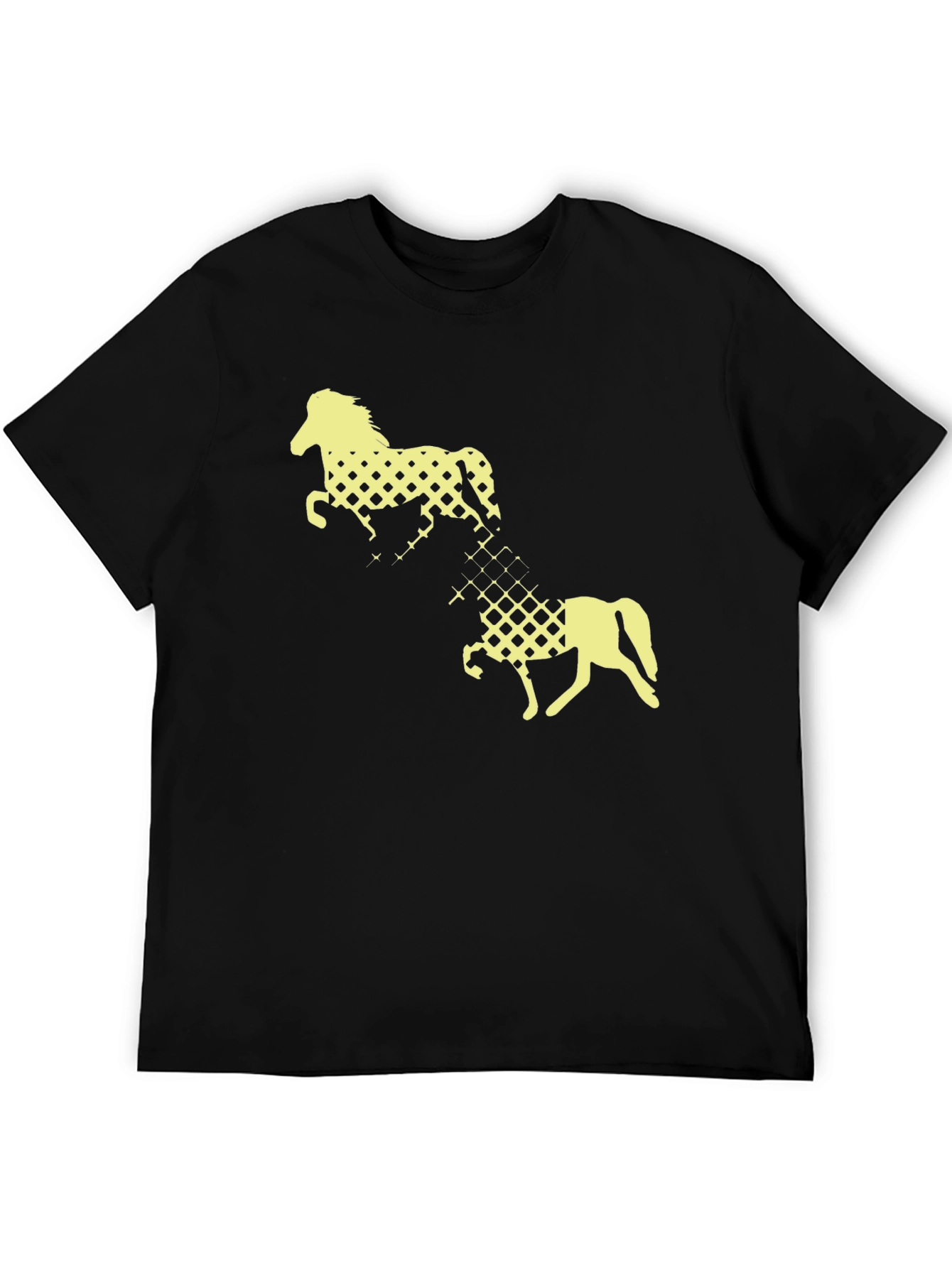 Black T-Shirt with Horse Silhouette Design
