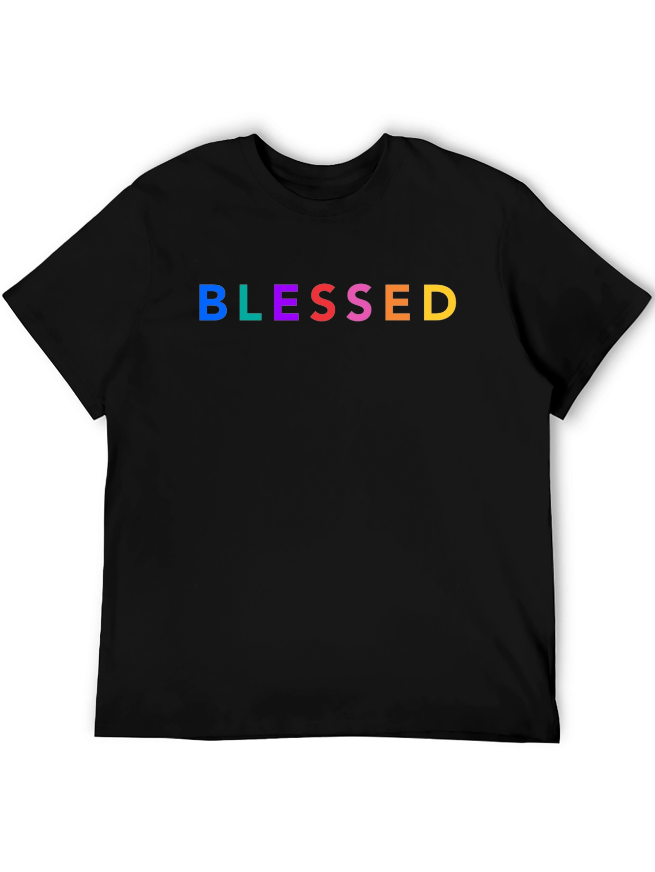 Blessed Rainbow Graphic Tee - Black