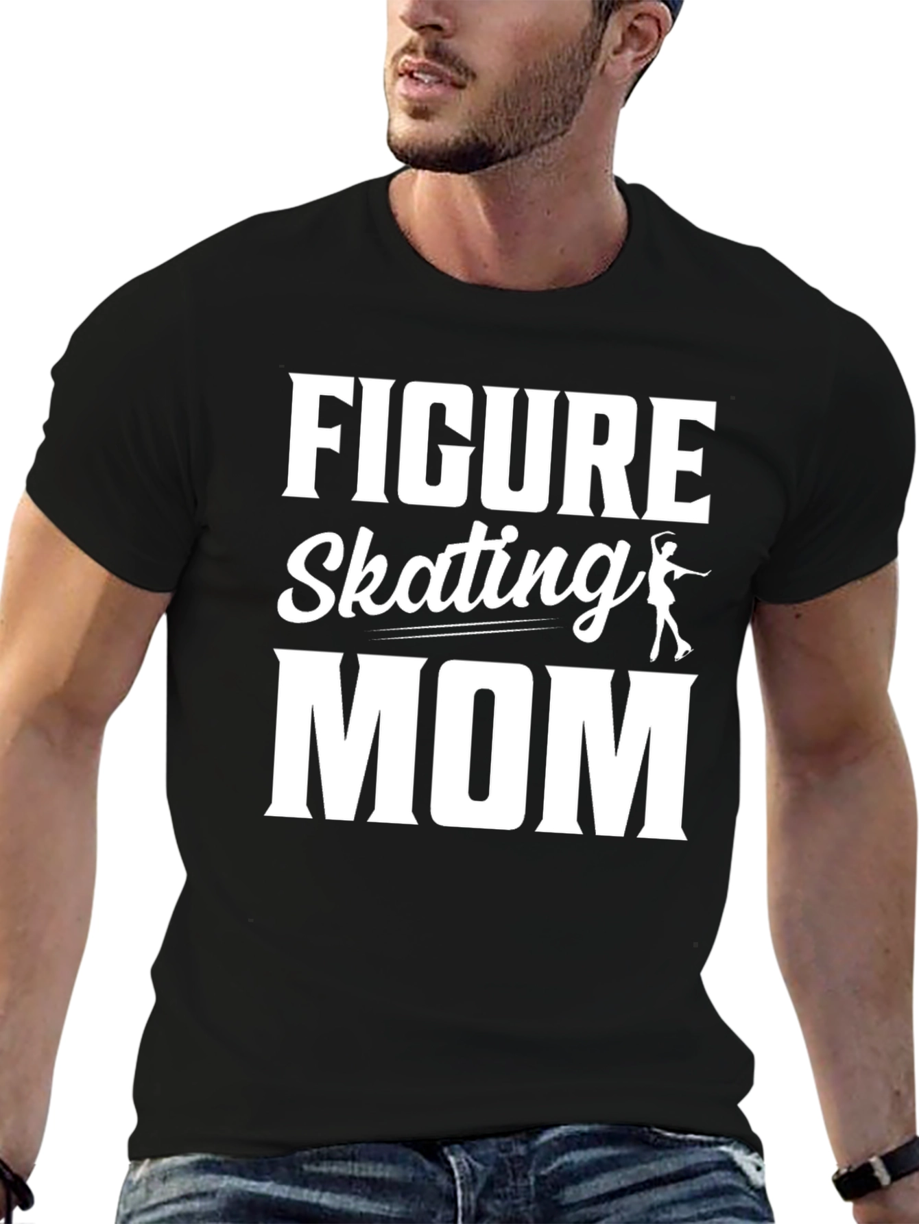 Figure Skating Mom Graphic Tee - Black Cotton Shirt