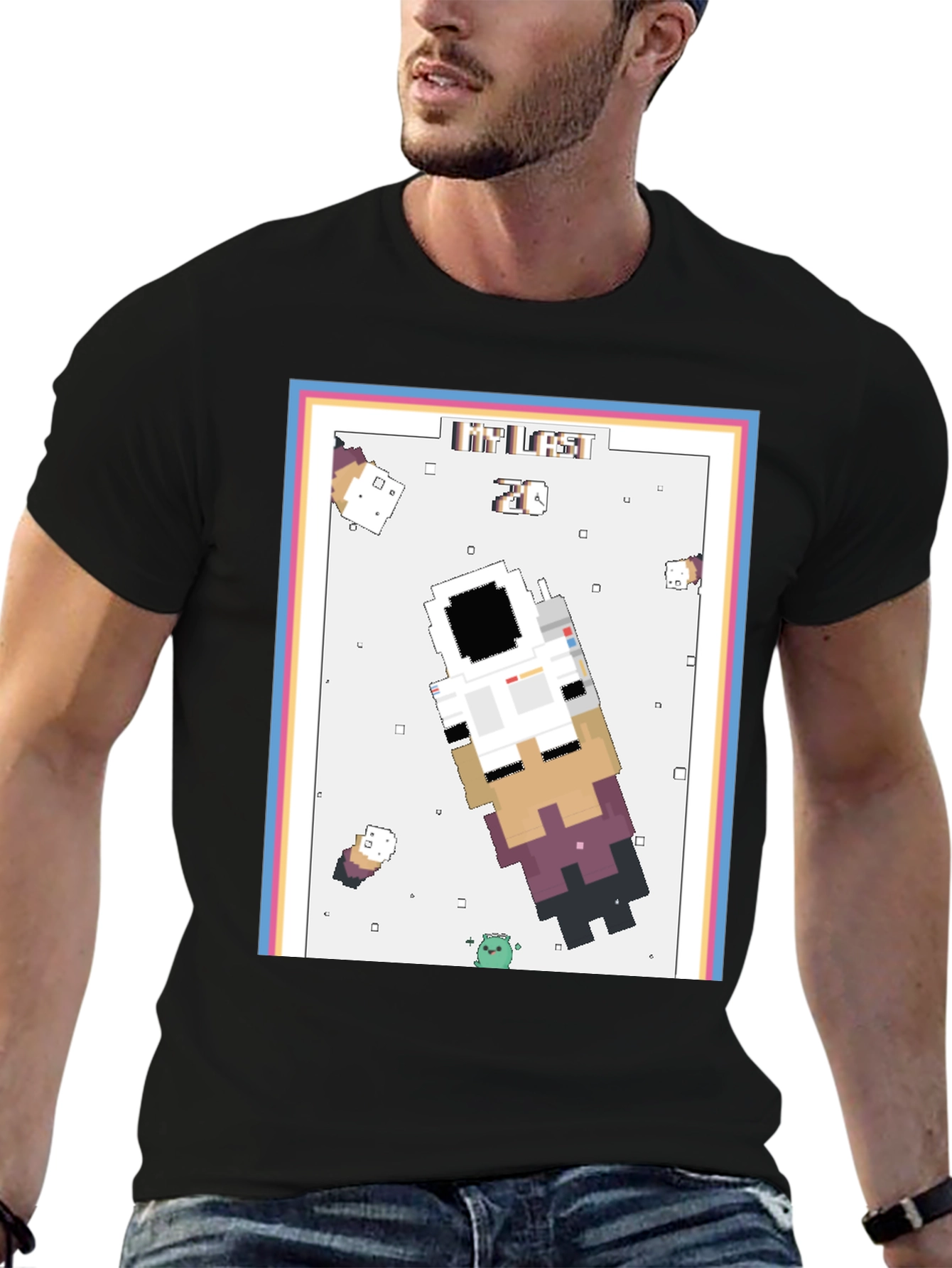 Retro Astronaut T-Shirt - Pixelated Space Adventure