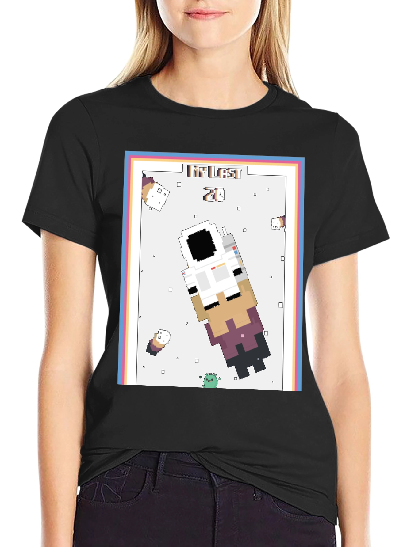 Retro Astronaut T-Shirt - Pixelated Space Adventure