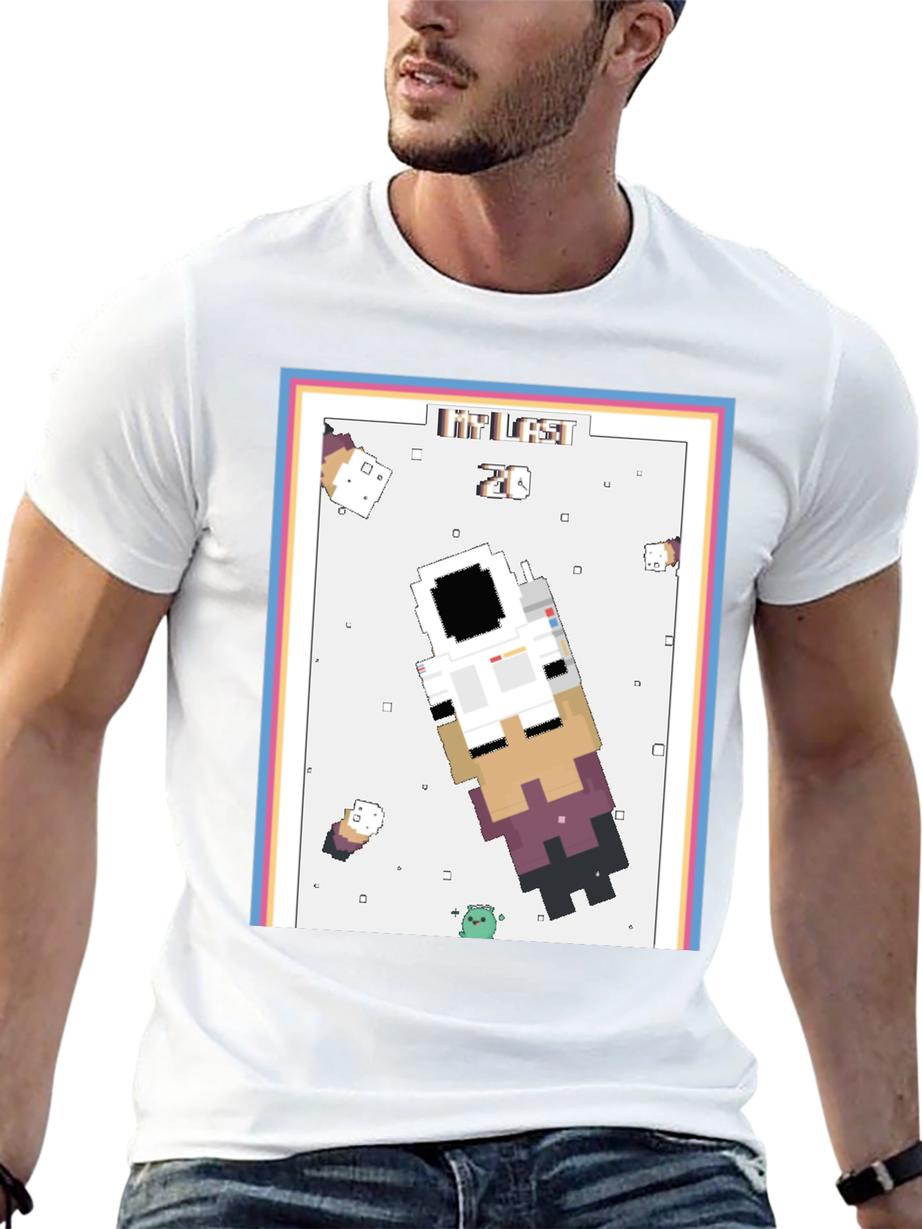 Retro Astronaut T-Shirt - Pixelated Space Adventure