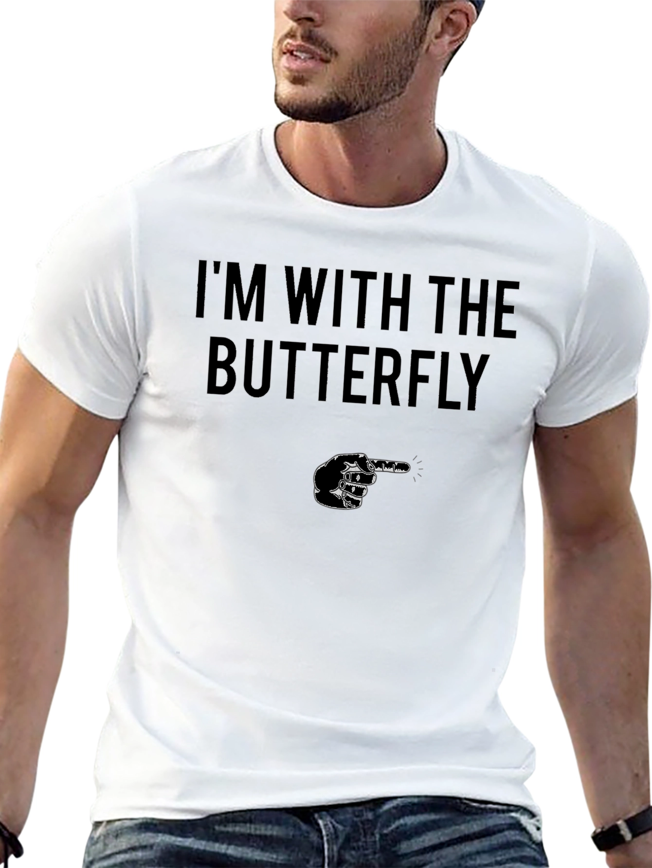 Im With The Butterfly Black Graphic Tee