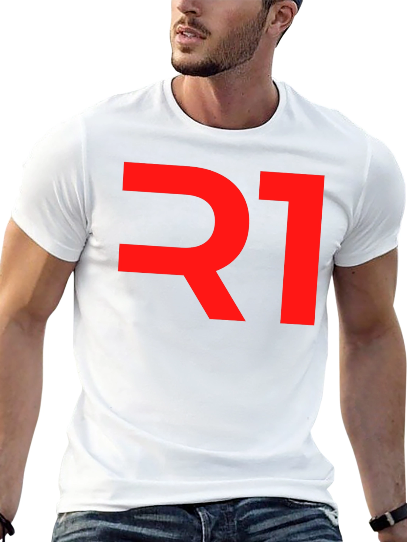 R1 Graphic Tee - Bold Red on Black Cotton