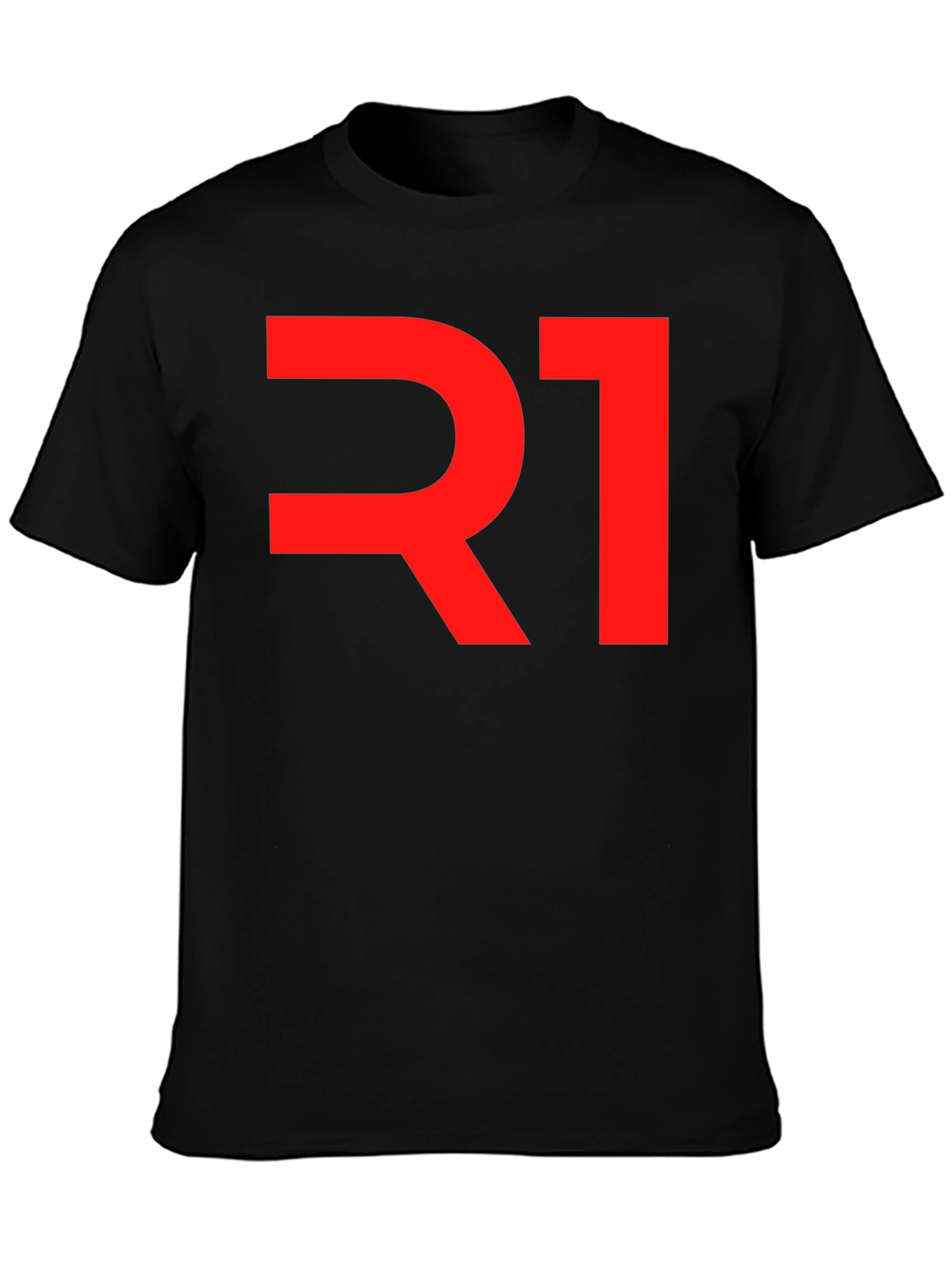 R1 Graphic Tee - Bold Red on Black Cotton