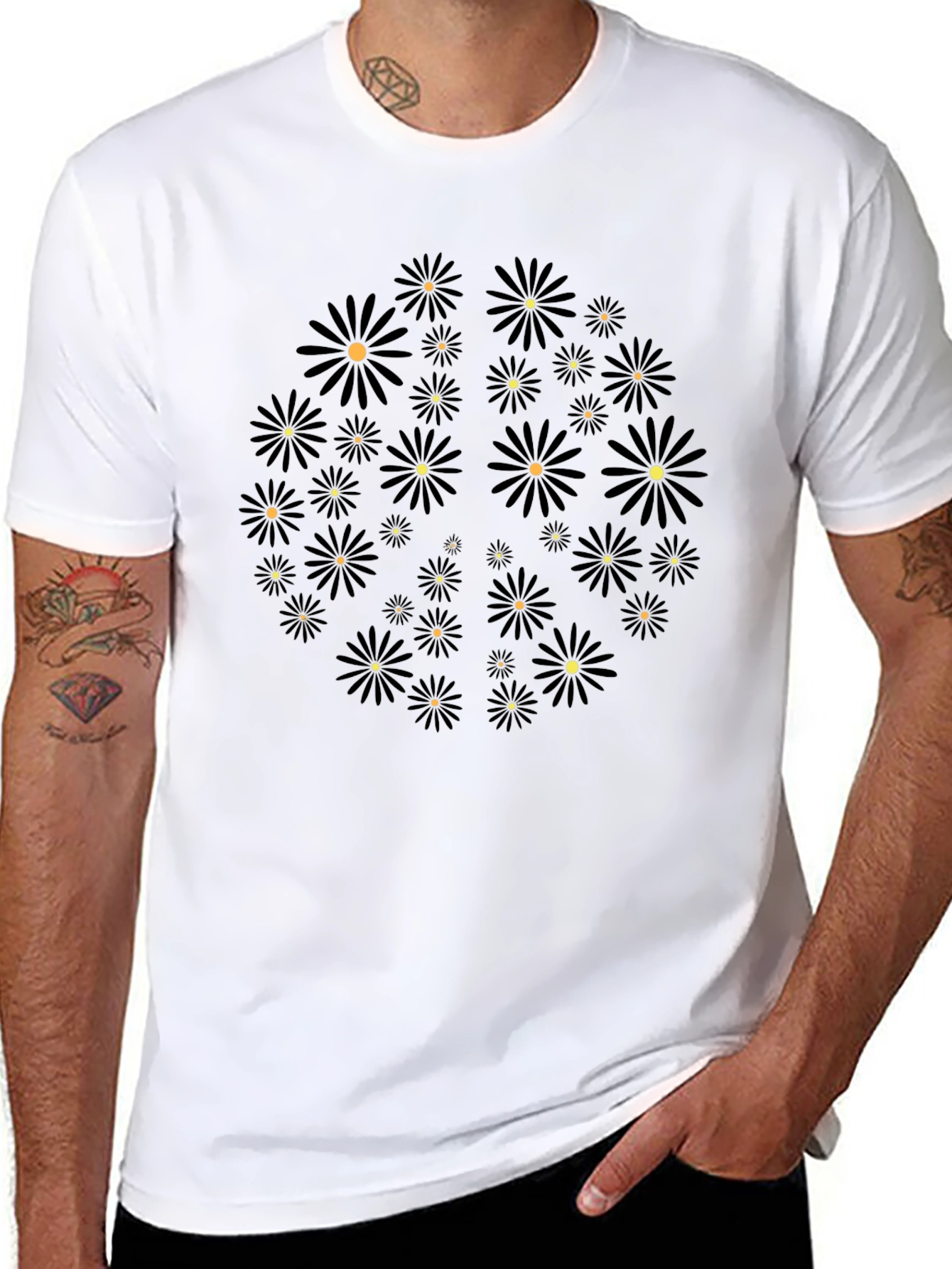 Floral Burst Black T-Shirt